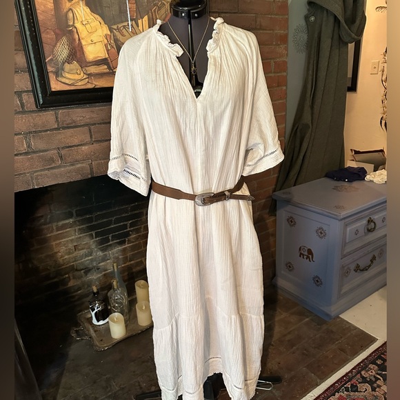 Chico’s white cotton gauze shift dress lined size 3 L - Picture 2 of 10